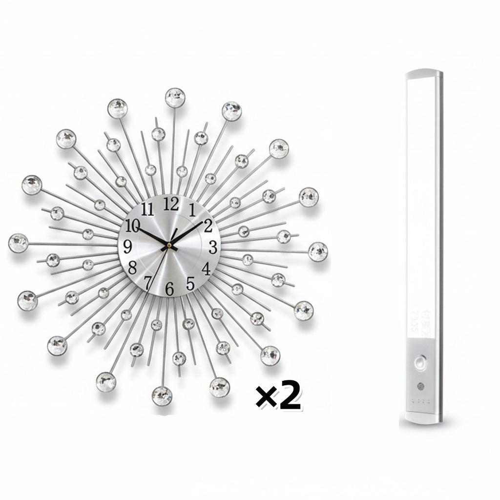 ✨🕰️ Creative Rhinestone Wall Clock – Silent, Minimalist Luxury for Living Room, Dining & Entryway! 💎🏡