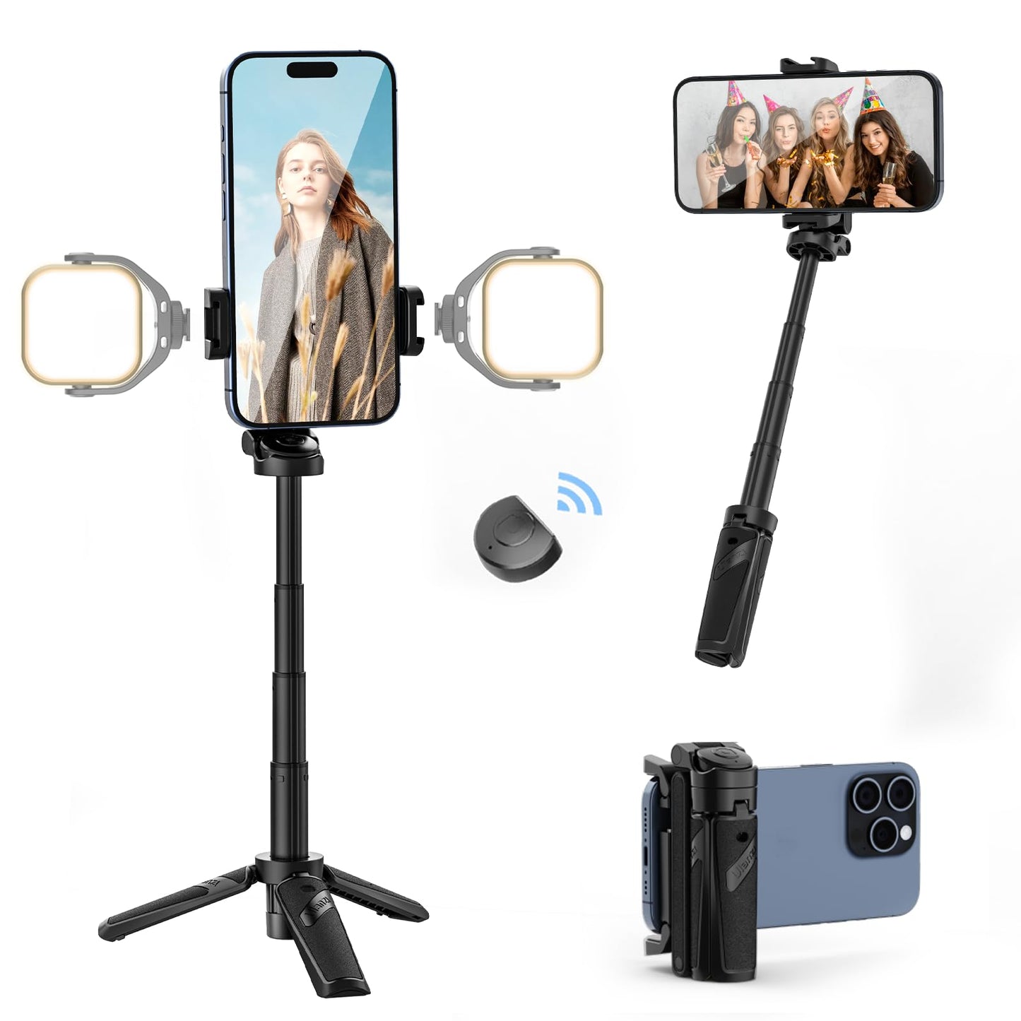 š„2025 NEW SALE - 49% OFFš„Extendable Grip Phone Tripod with Detachable Remote (Pocket Size)