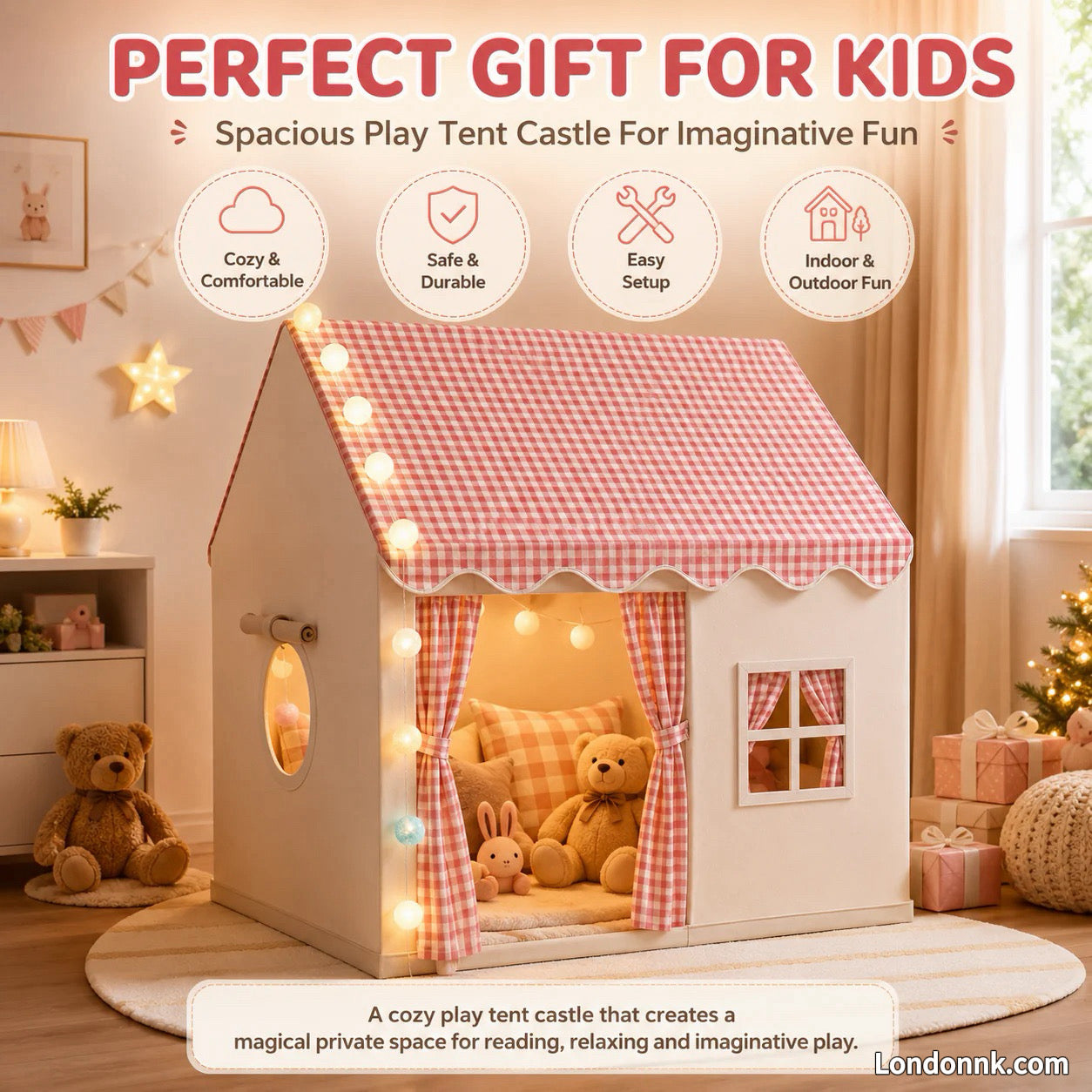 🏰50% OFF NOW! ⏰ Children's Play Tent Castle – Spacious & easy to set up – Breathable fabric, perfect for indoor or outdoor fun – encourages imaginative play ✨🧸