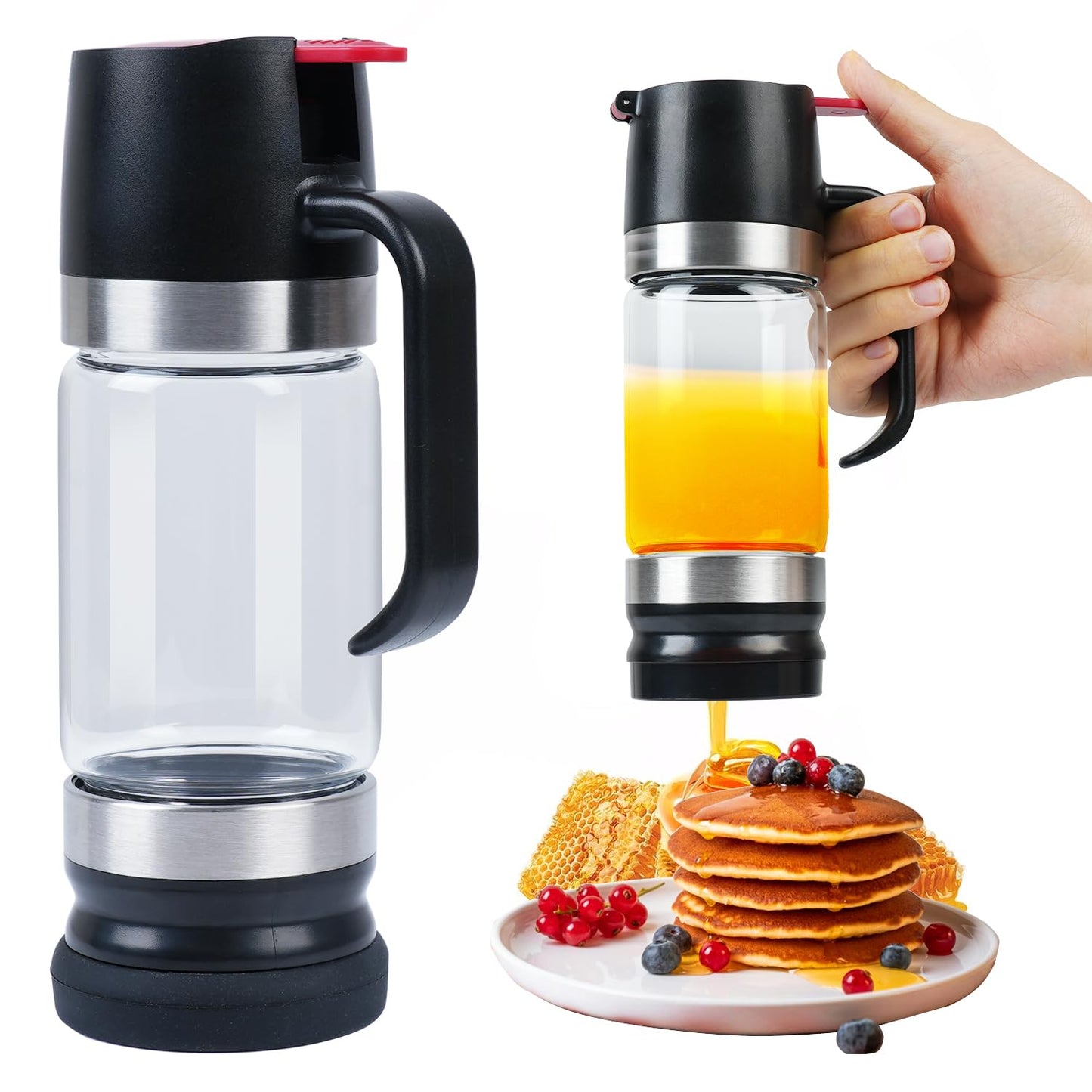 💥LAST DAY SALE 60% OFF🍯✨9oz No-Drip Glass Honey & Syrup Dispenser