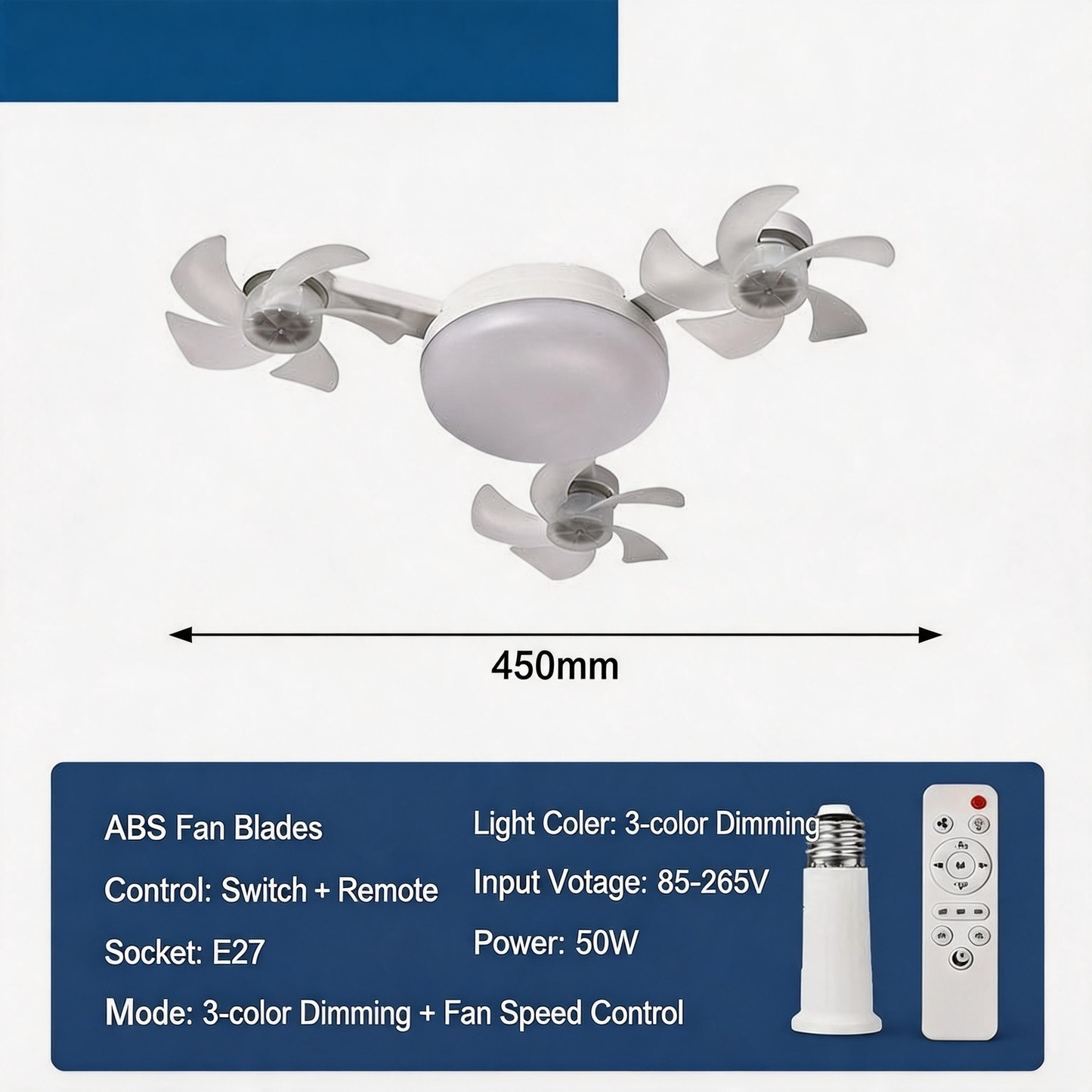 🎁Hot sale 50% OFF✨Remote-Controlled LED Ceiling Fan Light