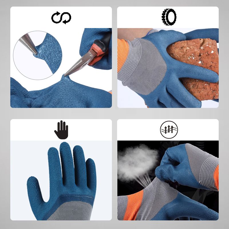 Wear-resistant rubber work glove