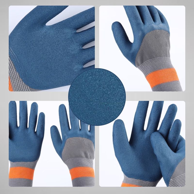Wear-resistant rubber work glove