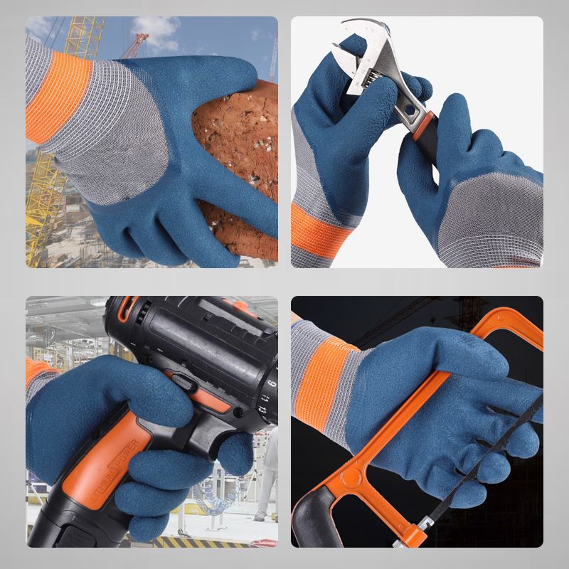 Wear-resistant rubber work glove