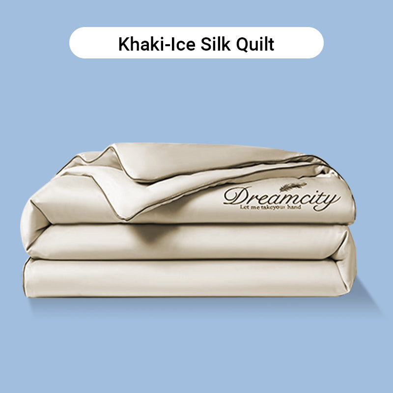 ⏳Time-Limited Special⏰Summer Simple Ice Silk Quilt❄️ Ultra Cool Anti-Sweat Thin Quilt, Machine Washable Bedding