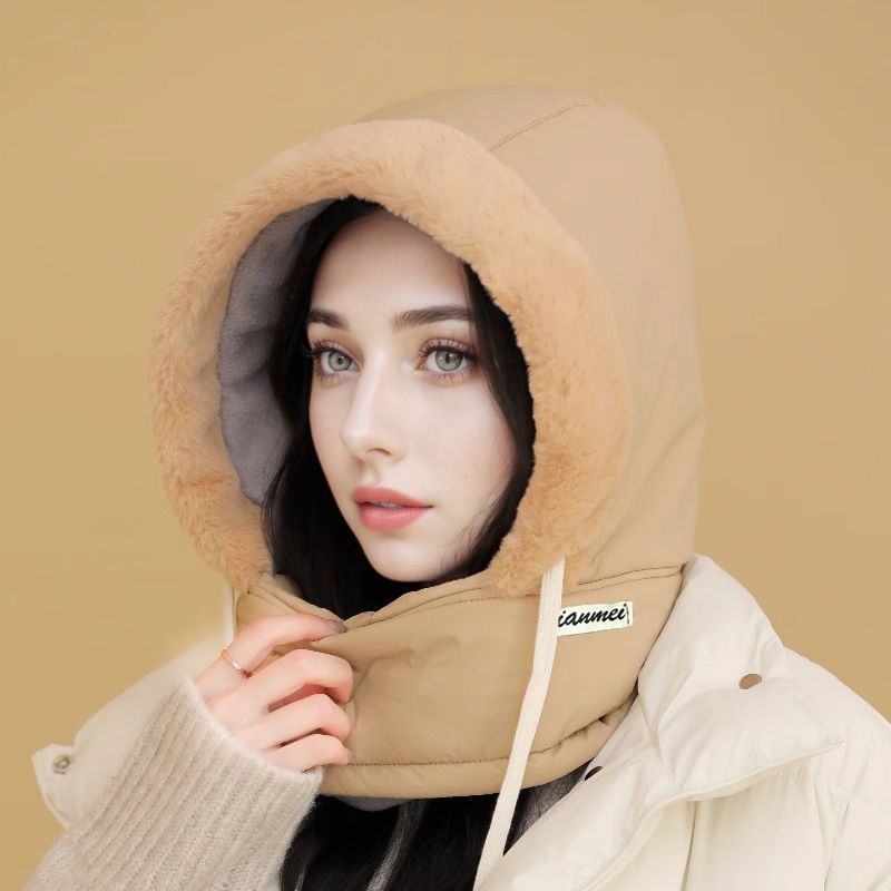 🧣❄️ Plush-Lined Thermal Hat with Face Mask - Full Head & Face Protection for Extreme Cold, Unisex Comfort for Skiing/Mountaineering 🏔️🔥