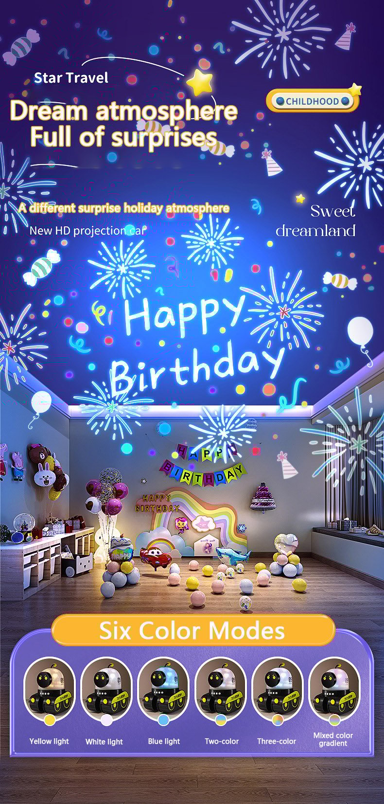 💝Best Gift💝Robot star projection lamp🔥Free Shipping🔥