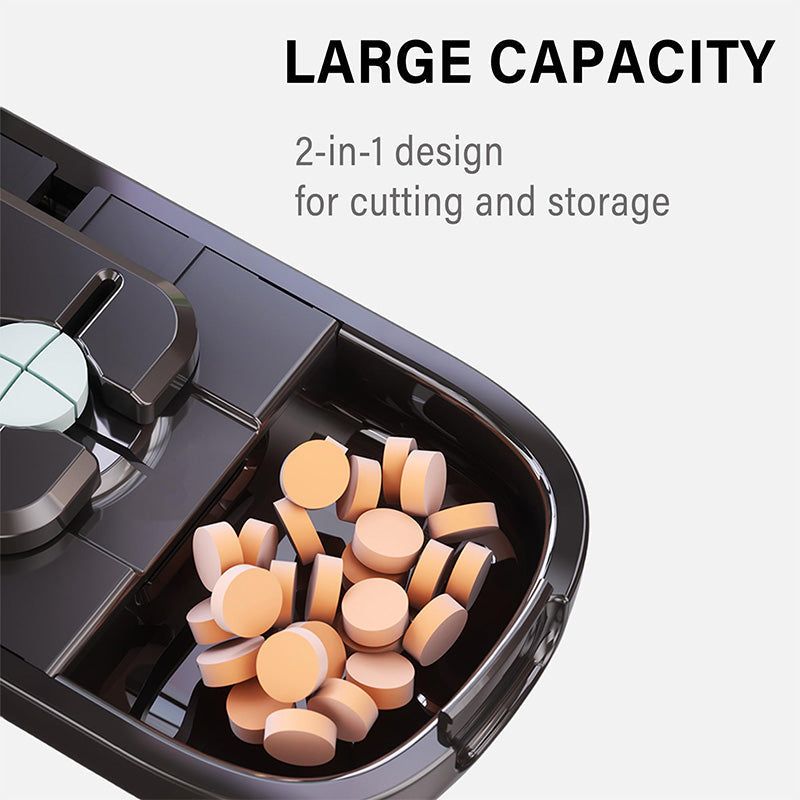 Portable Pill Box With Cutter