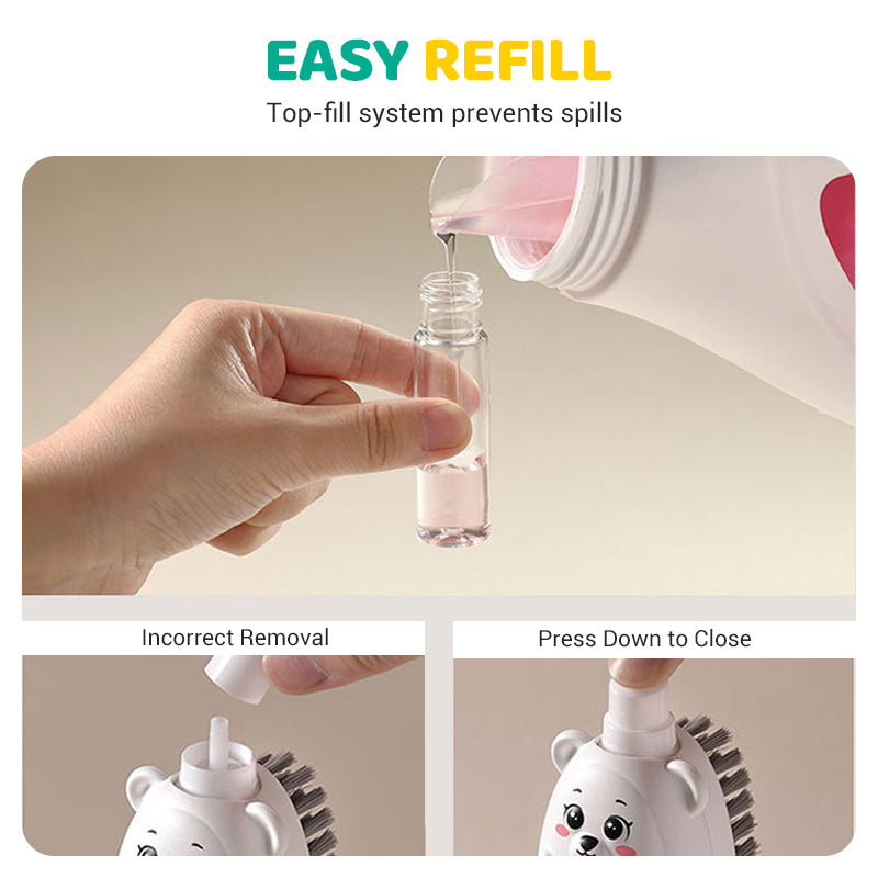Laundry and Shoe Brush with Built-in Spray
