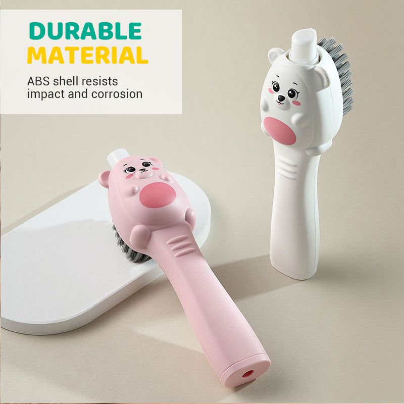 Laundry and Shoe Brush with Built-in Spray