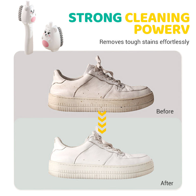 Laundry and Shoe Brush with Built-in Spray