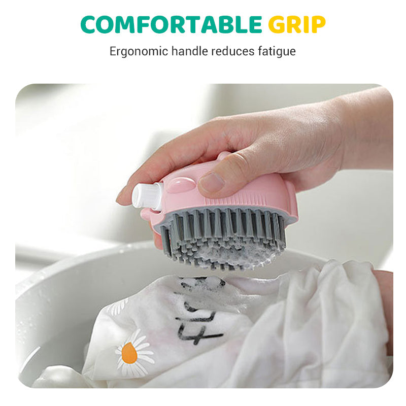 Laundry and Shoe Brush with Built-in Spray