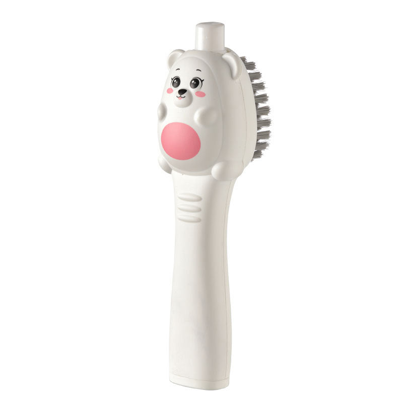Laundry and Shoe Brush with Built-in Spray