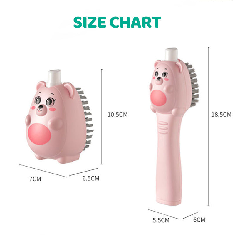 Laundry and Shoe Brush with Built-in Spray