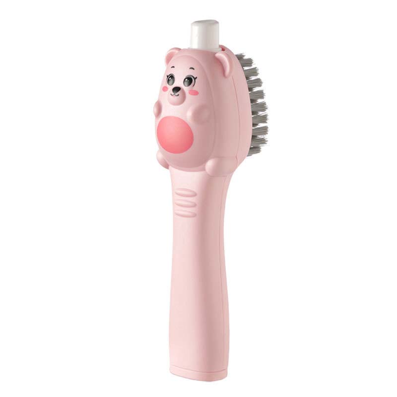 Laundry and Shoe Brush with Built-in Spray