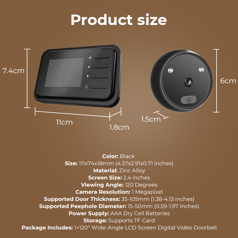 ⏳Limited-time 49% Off⏰120° Wide-Angle LCD Screen Digital Video Doorbell