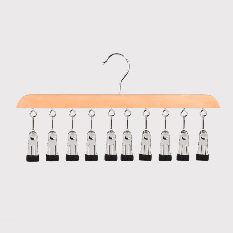 📢📢50% OFF !! ⏰Hang 10 Items Instantly! No-Slip Wooden Multi-Clip Organizer