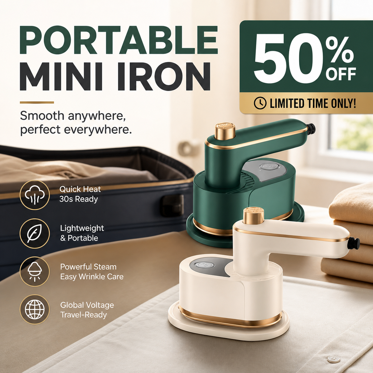 📢📢50% OFF !! ⏰Portable Handheld Garment Mini Electric Iron