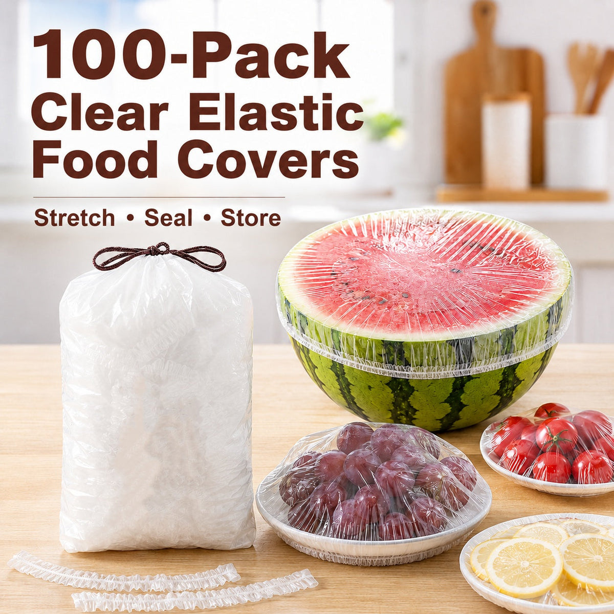 🥣 Elastic Stretch Food Covers – Clear Reusable Bowl & Plate Covers for Leftovers, Fruit & Food Storage