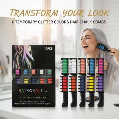 10PCS SET -🌈Festive Fun Hair Chalk Combs