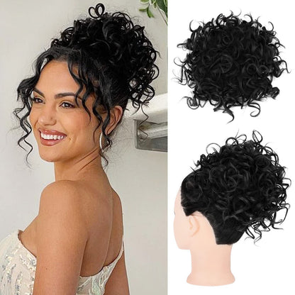⏳Limited-time 50% off⏰Elastic Drawstring Loose Short Curly Bun