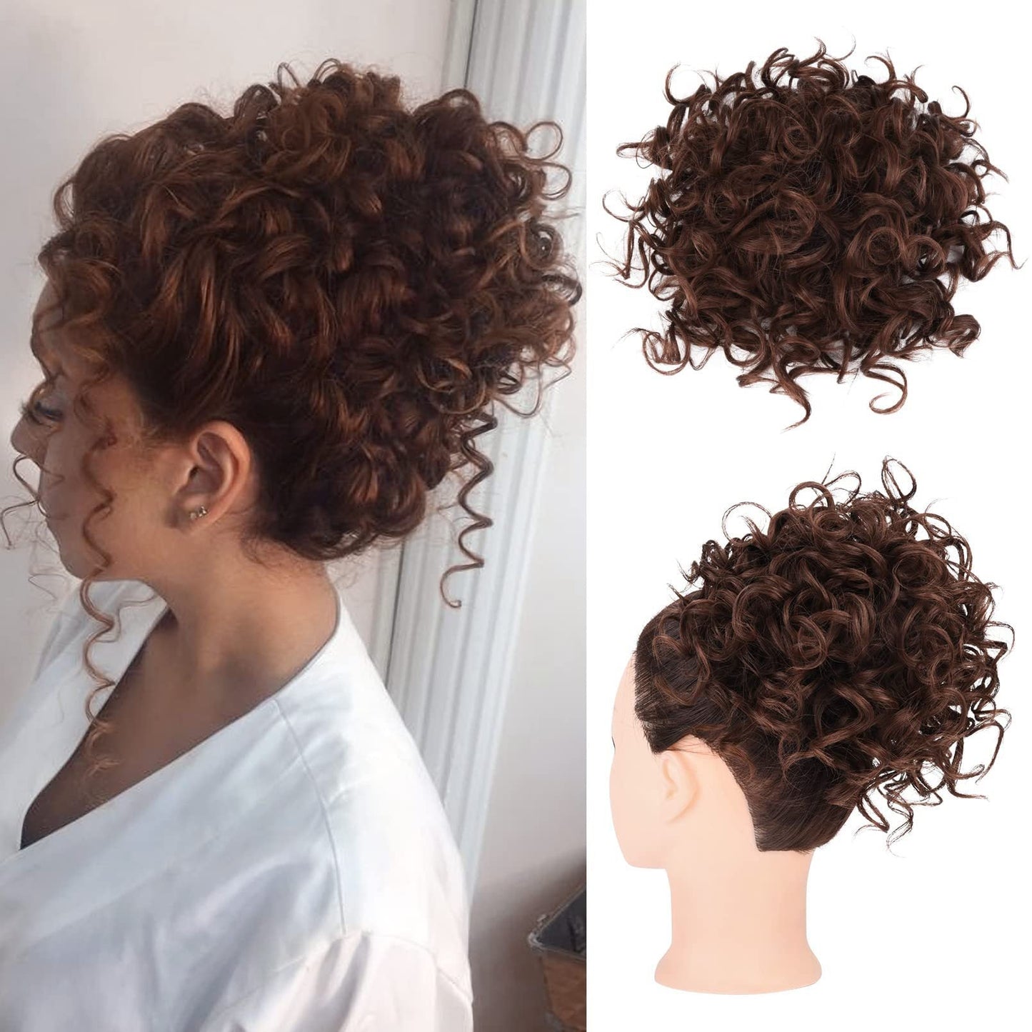 ⏳Limited-time 50% off⏰Elastic Drawstring Loose Short Curly Bun
