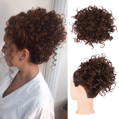 ⏳Limited-time 50% off⏰Elastic Drawstring Loose Short Curly Bun