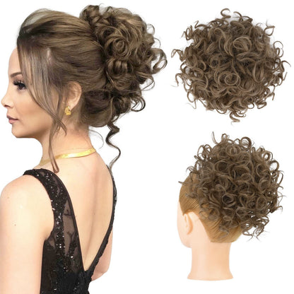 ⏳Limited-time 50% off⏰Elastic Drawstring Loose Short Curly Bun
