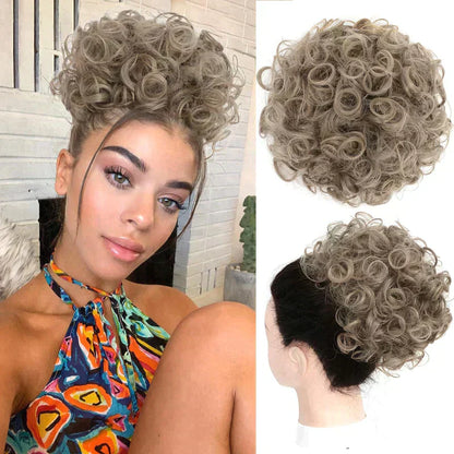 ⏳Limited-time 50% off⏰Elastic Drawstring Loose Short Curly Bun