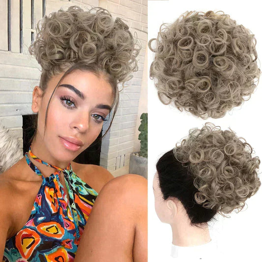 ⏳Limited-time 50% off⏰Elastic Drawstring Loose Short Curly Bun