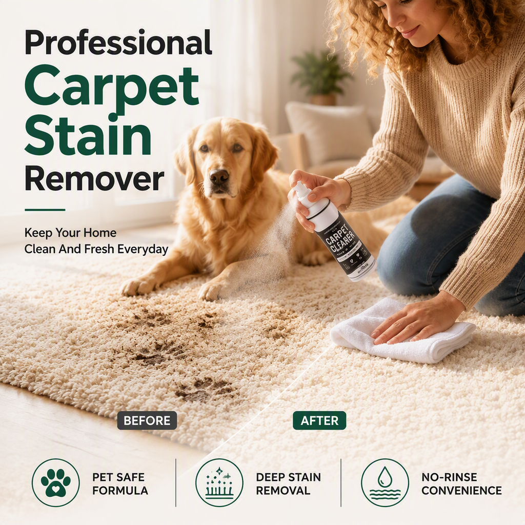 ✨🧽 Deep Cleaning Carpet Cleaner Spray – Lifts Stains & Odors, Fast-Dry, No Rinse! 🏠💨