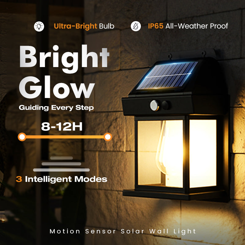 ✨ 50% OFF! 🏡 Solar Tungsten Wall Light – Auto-on, warm glow & wire-free ✨