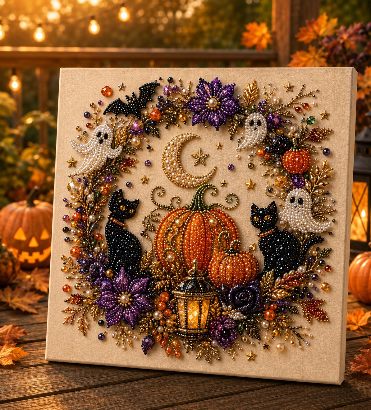 🏠 LIMITED-TIME 50% OFF! ✨Halloween Pearl Art DIY Kit – Turn Tiny Pearls into Spooky-Cute Magic