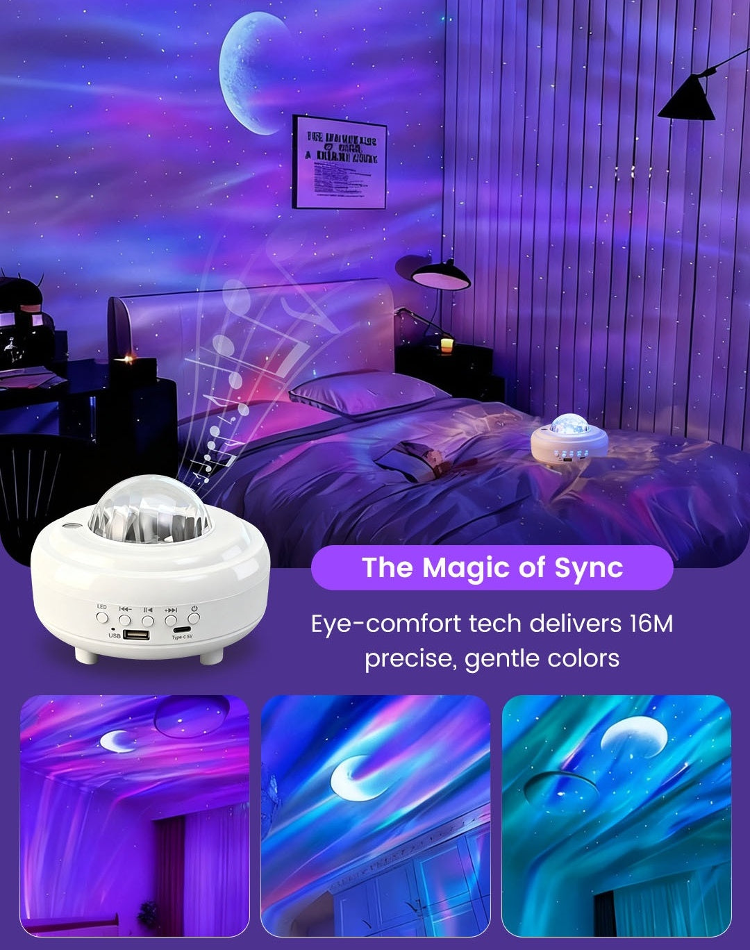 🌌Northern Lights Aurora Projector – Enjoy the starry sky at home ✨