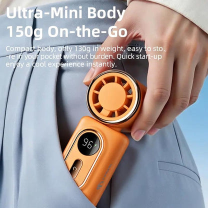 🏖️Exclusive 50% OFF | Portable Clip-On Cooling Fan | Hands-Free Personal Neck Fan with LED Battery Display & Adjustable Airflow | High-Velocity Mini Fan for Travel & Outdoors