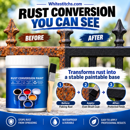 🛡️ 50% OFF NOW! 🎨 Weatherproof Rust Converter Paint – Turns Rust into Paintable Surface, Stops Corrosion & Blocks UV – No Sanding Needed ✨