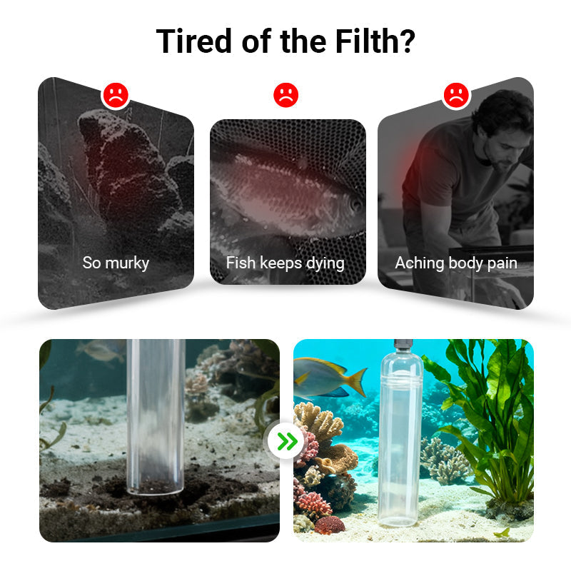 🐠 49% OFF LIMITED STOCK! ✨ Aquarium Vacuum Cleaner with Siphon - Gravel Filter & Flow Control for Effortless Water Change & Tank Maintenance 💦🌿