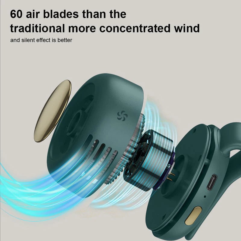 ⏳Summer Hot Sale!!💞50K+ SOLD!💨2-in-1 Wearable Fan – Instantly Cools You by Up to 10°C | 24H Quiet Hands-Free Airflow🌀🌿