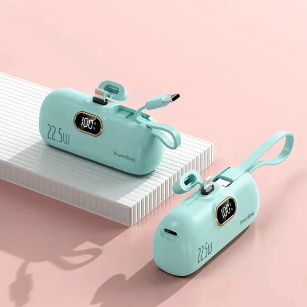 🔋50% OFF 2026 HOT SALE! ⚡5000mAh Mini Plug-In Power Bank, 22.5W Fast Charging Portable Pocket Charger with Digital Power Display, Multiple Pastel Colors