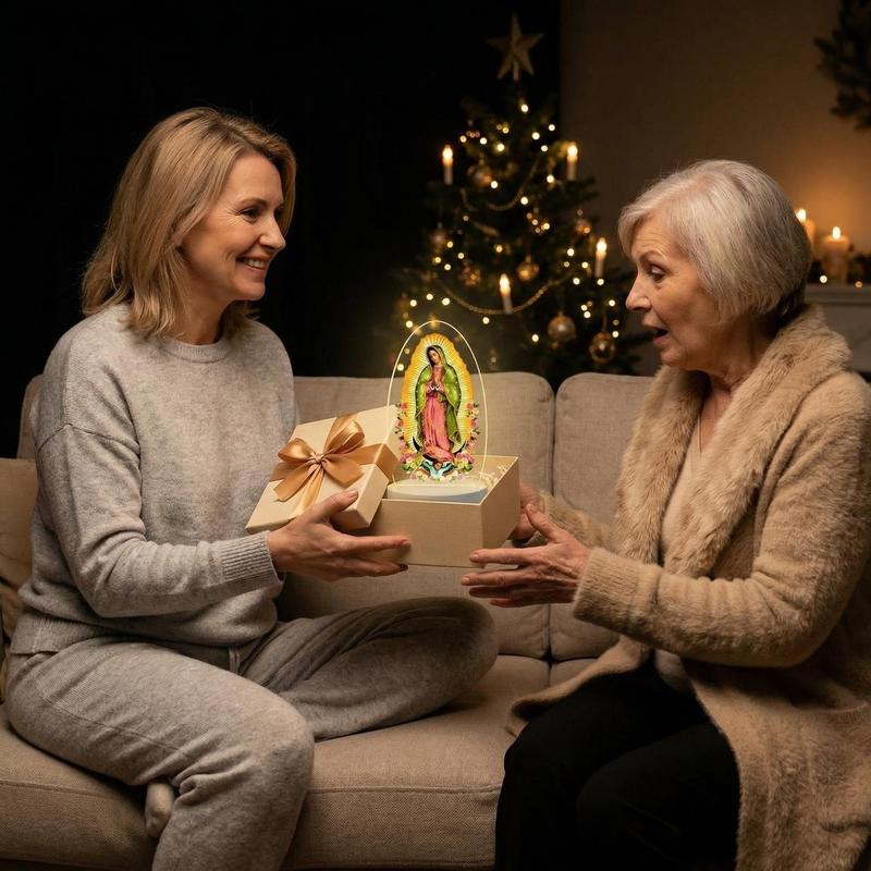 🙏Inspiring LED acrylic night light with religious theme✝️Virgin prayer lamp