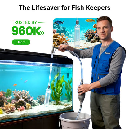 🐠 49% OFF LIMITED STOCK! ✨ Aquarium Vacuum Cleaner with Siphon - Gravel Filter & Flow Control for Effortless Water Change & Tank Maintenance 💦🌿