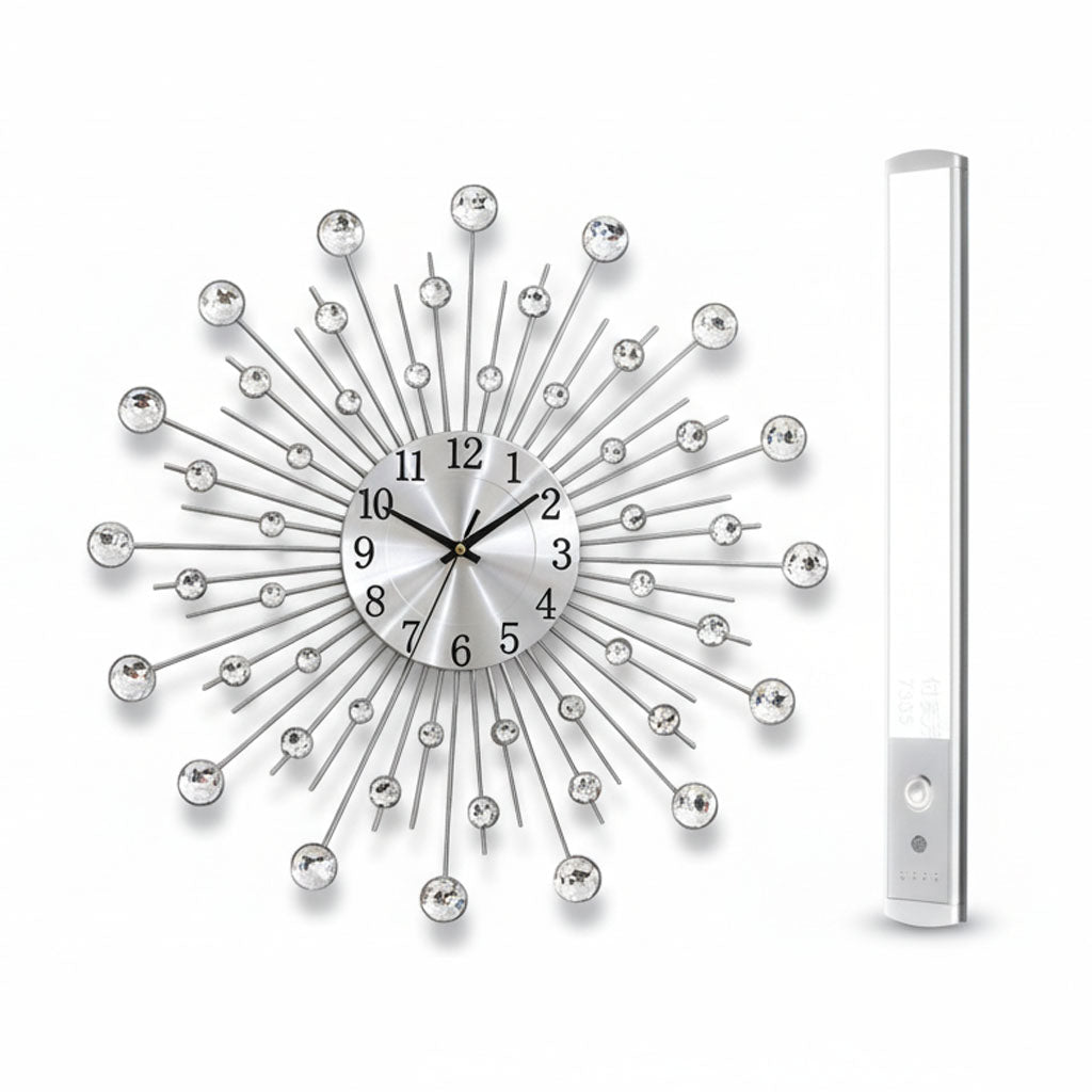 ✨🕰️ Creative Rhinestone Wall Clock – Silent, Minimalist Luxury for Living Room, Dining & Entryway! 💎🏡