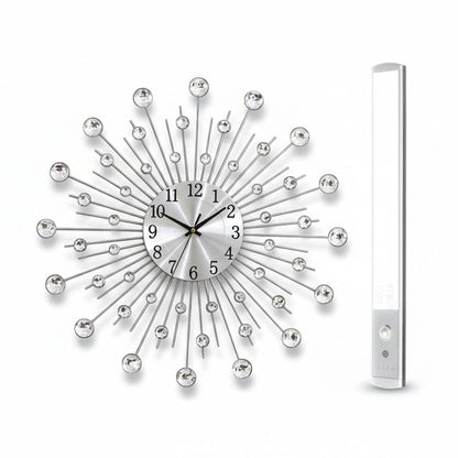 ✨🕰️ Creative Rhinestone Wall Clock – Silent, Minimalist Luxury for Living Room, Dining & Entryway! 💎🏡