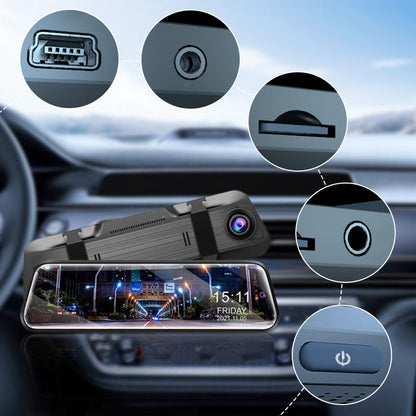 🔥2026 Hot Sale✈️Touch Screen Rear View Mirror Dash Cam Smart Mirror