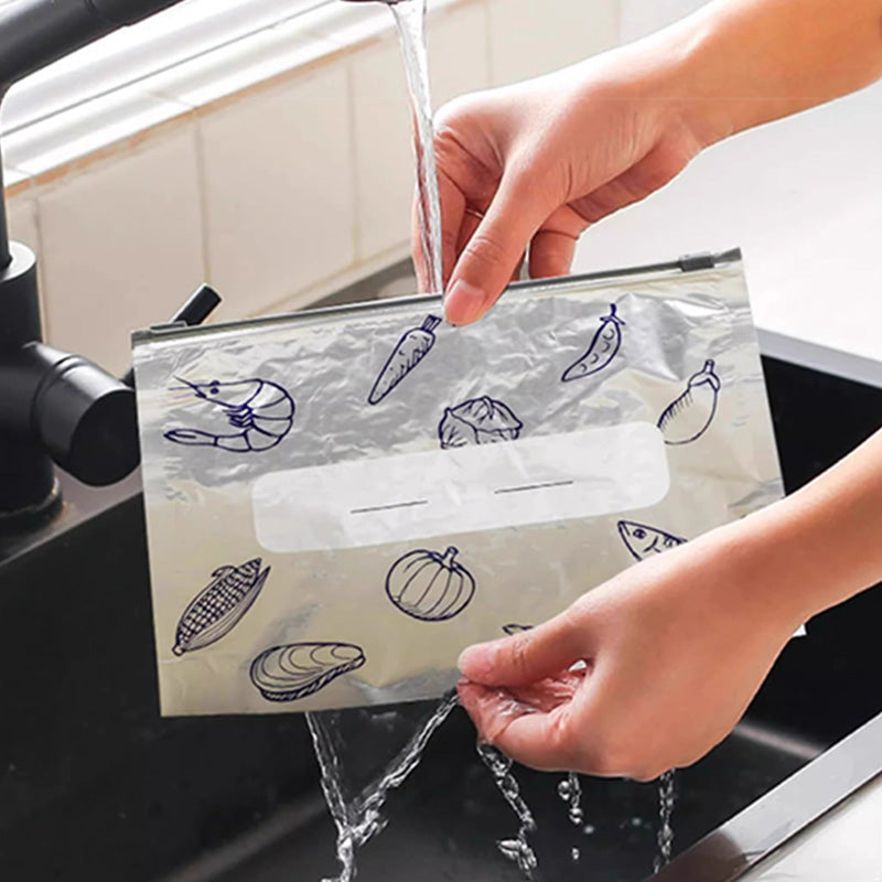 💥 BUY 3 GET 2 FREE! 🥡 Reusable Aluminum Foil Sealable Storage Bags – Eco-Friendly & Convenient ✨