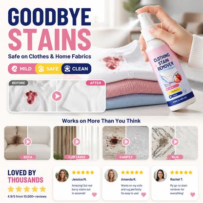 Powerful Fabric Stain Eraser Spray – No Harsh Chemicals, Safe for Sensitive Skin – Eliminates Old, Set-in Stains on Shirts, Pants, Linens