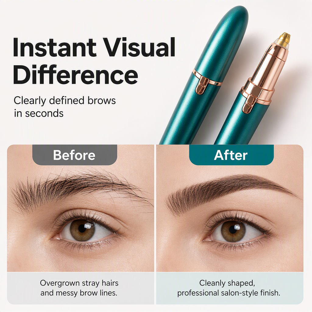 ⏳Time-Limited Special⏰Electric Eyebrow Trimmer Pen with LED Light – USB Rechargeable Precision Hair Remover