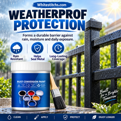 🛡️ 50% OFF NOW! 🎨 Weatherproof Rust Converter Paint – Turns Rust into Paintable Surface, Stops Corrosion & Blocks UV – No Sanding Needed ✨