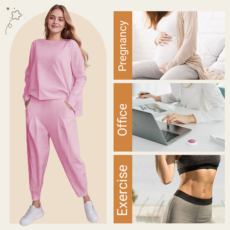 💎 55% OFF! 💎 Round-Neck Long-Sleeve Top & Pants Set – Wrinkle-Free, Breathable & Effortlessly Stylish 👚👖