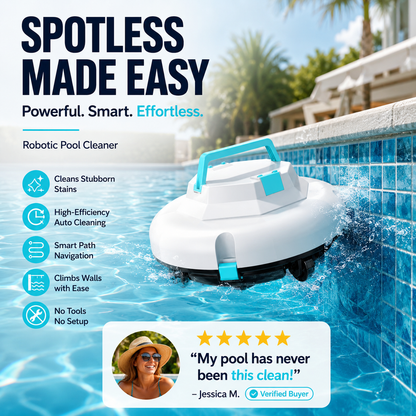 🤖New arrival 50% OFF!🌊Pool Cleaning Robot | Cordless · Powerful Suction · Smart Navigation · One-Touch Start · Easy-to-Remove Filter Basket🏖️